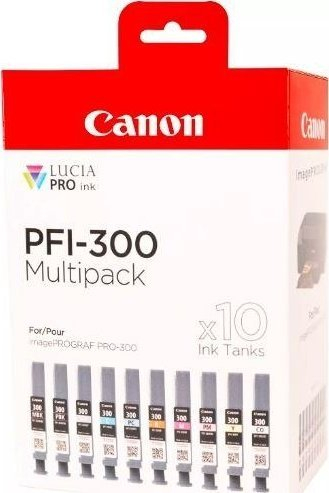 Kasje boje Canon PFI 300, set me 10 copa, LUCIA PRO, shumëngjyrëshe