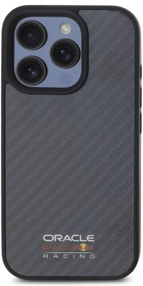 Куќиште за телефон Red Bull Carbon Shiny Logo со MagSafe, за iPhone 16 Pro, црно