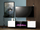 Komodë TV Bed Meble Pafos EF me oxhak elektrik, 180x42x49 cm, chipboard MDF, e bardhë mat