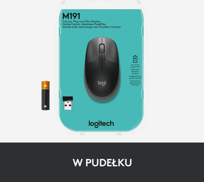 Maus Logitech M190 (910-005906), i zi / hirtë