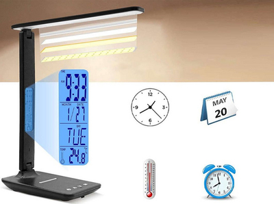 Llambë tavoline Alogy LED, 10 W, Qi, 320 lm, e zezë