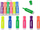 Set markerësh highlighter pastel, 6 copë, shumëngjyrëshe