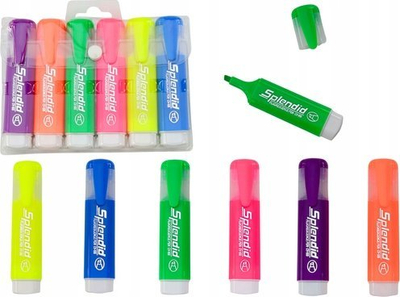 Set markerësh highlighter pastel, 6 copë, shumëngjyrëshe