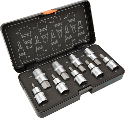 Set bitash gjashtëkëndorë Neo 08-705, 1/2", H4-H17, 9 pjesë