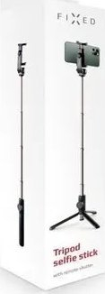 Selfie stick trekëmbësh Fixed Snap Lite, 56cm, me telekomandë wireless, i zi