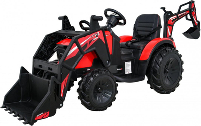 Traktor elektrik për fëmijë Buggy 720 T, 12V, me rimorkio, i kuq