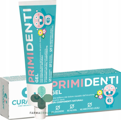 Xhel për mishra dhëmbësh Curasept Primidenti, qetësues kur i dalin dhëmbët kalamasë, 20 ml