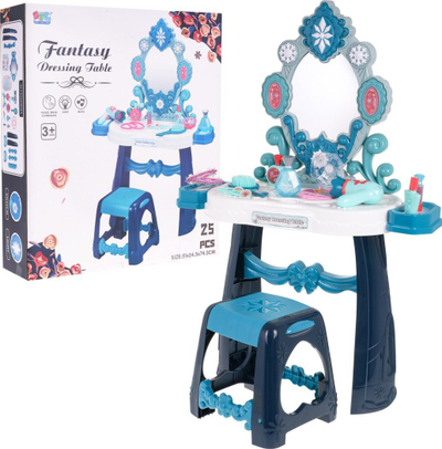 Tavolinë tualeti lodër Fantasy Dressing Table, me aksesorë, me drita dhe tinguj, blu