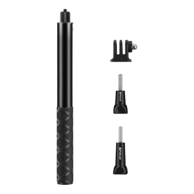 Selfie stick metalik Puluz, set 2 copë, teleskopik, i zi