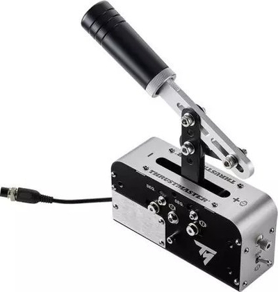 Fren dore gaming Thrustmaster TSS Handbrake 4060306, 2 në 1 me ndërrues marshesh, USB, e zezë argjendtë