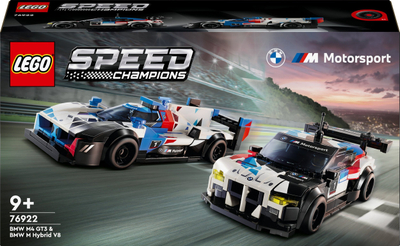 Set ndërtimi LEGO Speed Champions BMW M4 GT3 BMW M Hybrid V8, 76922, 9+ vjeç, shumëngjyrësh