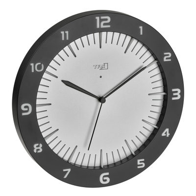 Orë muri TFA Dostmann LUMOCLOCK 60.3553.10, me radio, 30cm, gri e errët