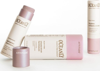 Сет шминка ATTITUDE Oceanly Silky Pink, руменило, хајлајтер и сјај за усни