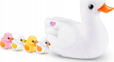 Lodër interaktive Zuru Pets Alive Mama Duck Surprise, elektronike, me zogj të vegjël, e bardhë