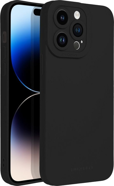 Këllëf telefoni Roar Luna për iPhone 14 Pro Max, nga TPU i butë e fleksibël, shkon me karikim wireless, ngjyrë e zezë