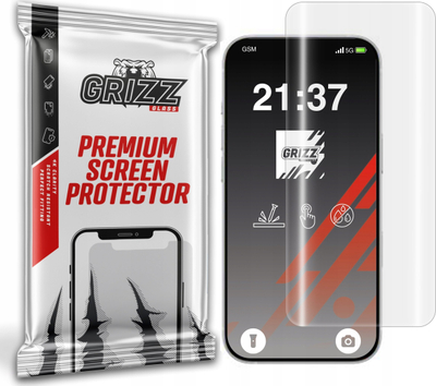 Folie mbrojtëse GrizzGlass Hydrofilm për Apple iPhone 16 Plus, hidrogel, transparente