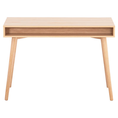 Tavolinë pune Gater Melamine, 110x50x76.5 cm, 3 sirtarë, sonoma me gri dhe të bardhë