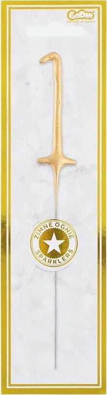 Свеќичка за торта Godan Sparklers, број 1, златна
