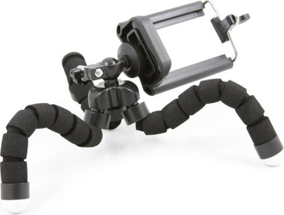 Tripod fleksibël për telefon Xrec Tripod Flexible Bendable, këmbë të përkulshme, kompakt, i zi