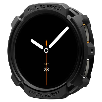 Mbulesë Spigen Rugged Armor për Samsung Galaxy Watch8 44mm, mbrojtëse kornize, e zezë