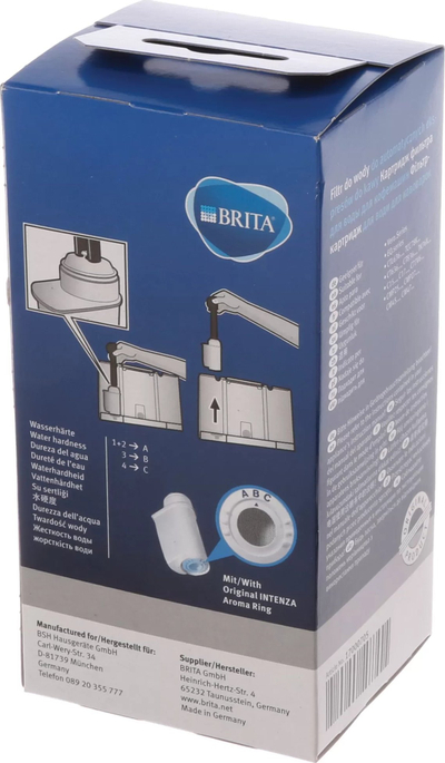 Filtër uji për aparat kafeje Bosch Brita Intenza TCZ7003, kundër gëlqeres