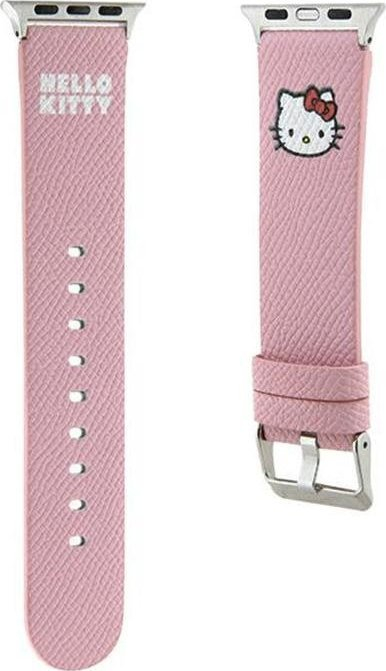 Rrip për Apple Watch Hello Kitty, lëkurë vegane PU, 38 40mm, rozë