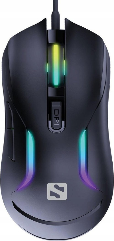 Maus gaming Sandberg LightFlow 6D, me kabllo, RGB, i zi