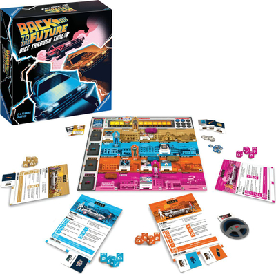 Lojë tavoline Ravensburger Back to the Future Dice Through Time, strategjike me bashkëpunim, 2-4 lojtarë, shumëngjyrëshe