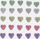 Ornamente dekorative me ngjitje CRAFT WITH FUN Crystals Heart, set me 25 copë, për Shën Valentin, shumëngjyrëshe