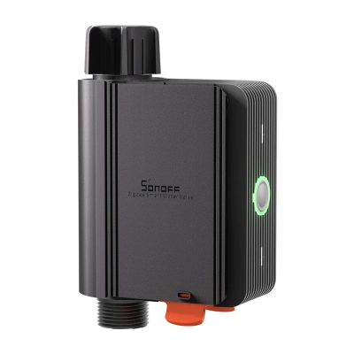Valvul uji inteligjente Sonoff SWV, Zigbee, IP55, e zezë