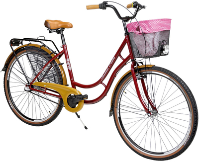 Biçikletë qyteti Azimut Holland Retro 2025, 28", 3 marshe, burgundy me shkëlqim