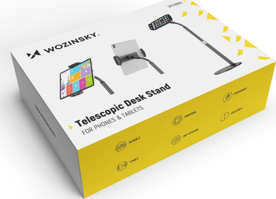 Stendë tavoline Wozinsky WTHBK4 për telefon e tablet, 4.7\" – 11\", e zezë