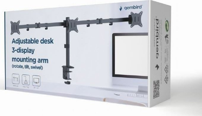 Држач за 3 монитори Gembird 17" - 27"
