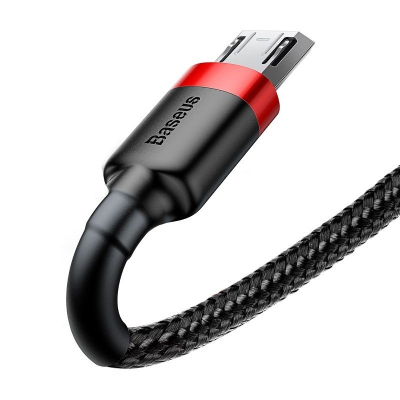 Kabllo USB Baseus Cafule CAMKLF-H91, USB-A në microUSB, 3 m, e zezë e kuqe