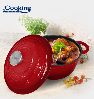 Tenxhere me kapak Cooking by Heinner Red Line, 2.4L, 20x10 cm, e kuqe