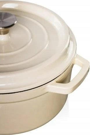 Tenxhere gize e emaluar pa markë, 4.7L, me kapak, e bardhë