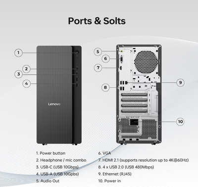 Kompjuter fiks Lenovo IdeaCentre Business Tower 2025, Ultra 7 265 20 core, 32GB RAM, 1TB SSD, i zi