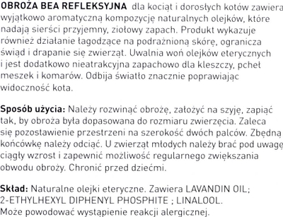 Qafore kundra parazitëve Beaphar Bea, reflektuese, 35 cm, e zezë