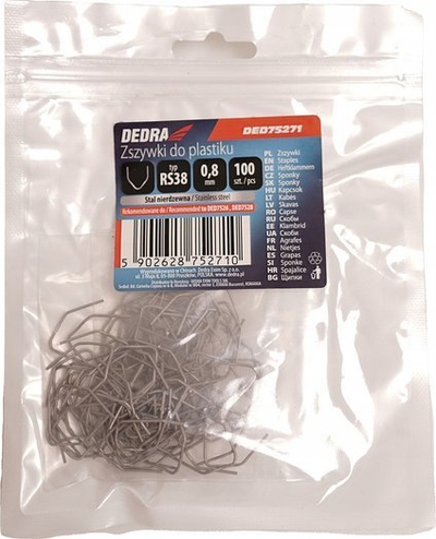 Kapsa plastike DEDRA DED75271 RS38, 0.8mm, 100 copë
