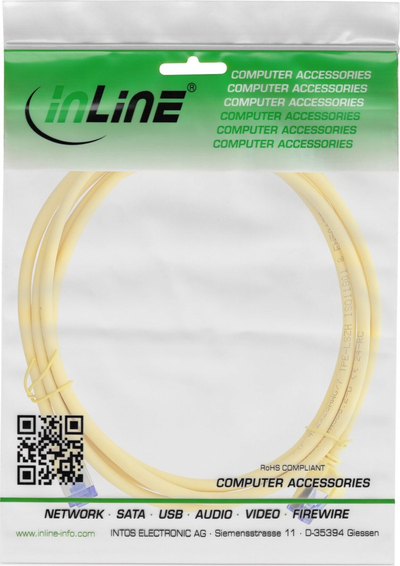Kabllo rrjeti InLine Patch Cable Slim, Cat.6A S/FTP, 7.5m, i verdhë