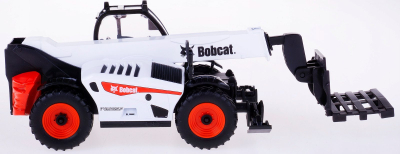 Lodër diecast Bburago Bobcat T40.180SLP Telehandler, 10cm, me pirun palete, bardh e zi