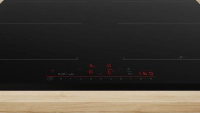 Pianurë me induksion e futme Bosch PVQ631HC1E, 60cm, qelq‑keramike, e zezë