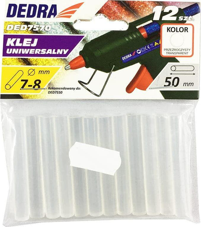 Ngjitës universal Dedra,  8 x 50mm, transparent, 12 copë