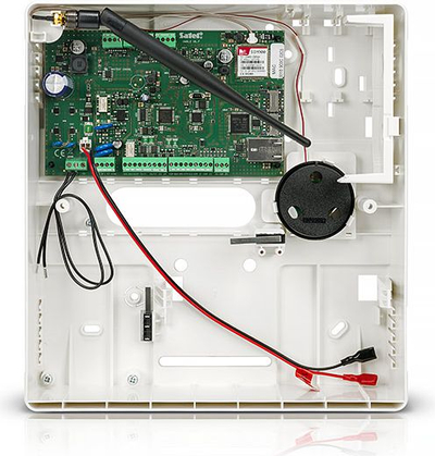 Pllakë kryesore alarmi Satel VERSA Plus, modul komunikimi, sirenë e integruar