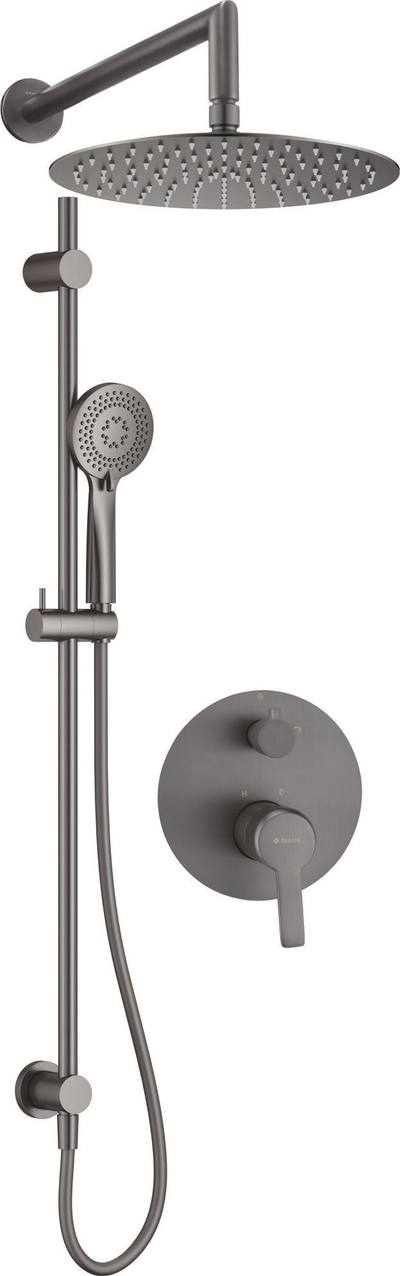 Set dushi i fshehur Deante Concealed, kokë dushi rain, veshje Titanium grafit