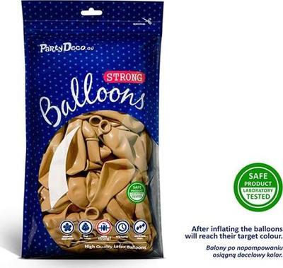 Balona Strong 30 cm, metalike ngjyrë ari, 10 copë
