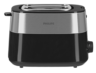 Toaster Philips HD2516/90, 2 vende, 8 nivele thekjeje, i zi