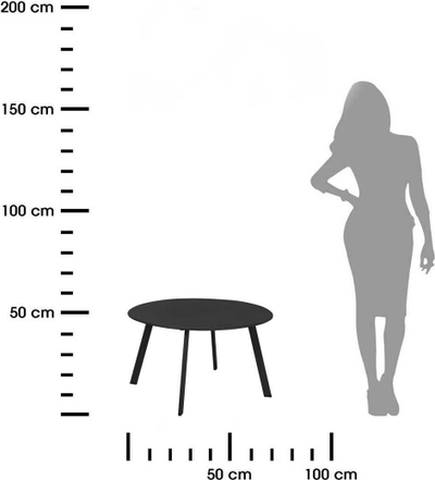 Tavolinë kopshti ProGarden End Table, e rrumbullakët, për ambiente të jashtme, gri e errët mat