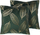 Jastëk dekorativ Beliani FREESIA, set 2 copë, kadife 45x45cm, jeshil i errët