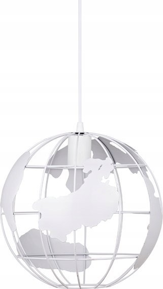 Lampë varëse Globus Metal, E27 40W, metal, e bardhë